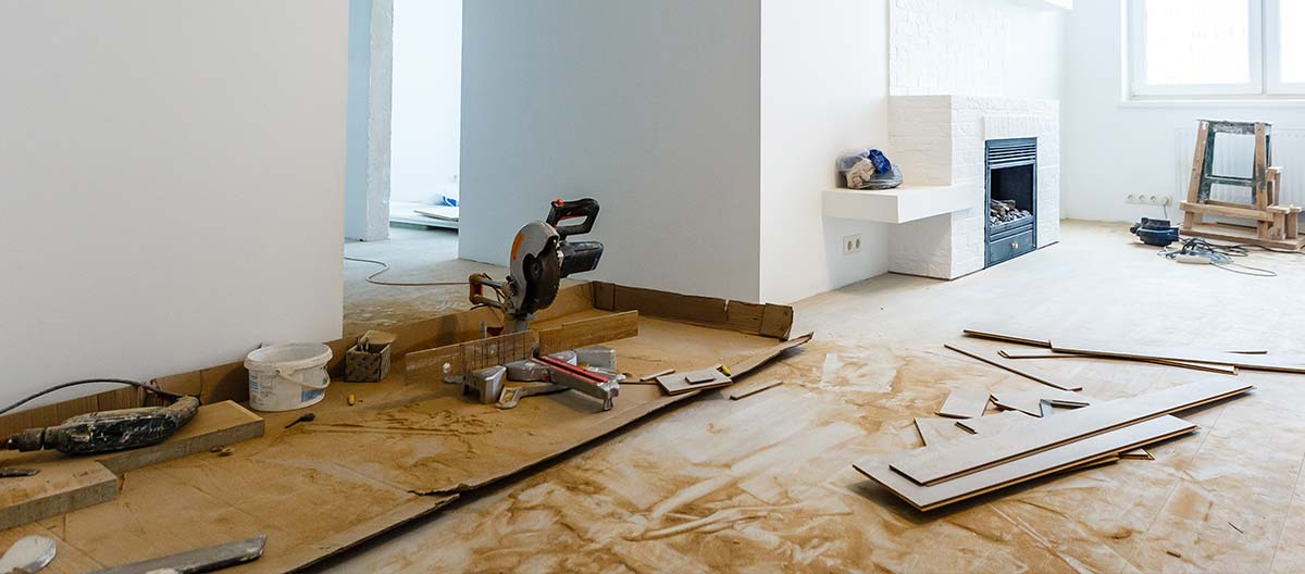 dumpster-for-remodeling a home remodeling project with construction debris
